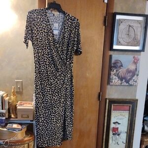 Leopard Print Wrap Dress